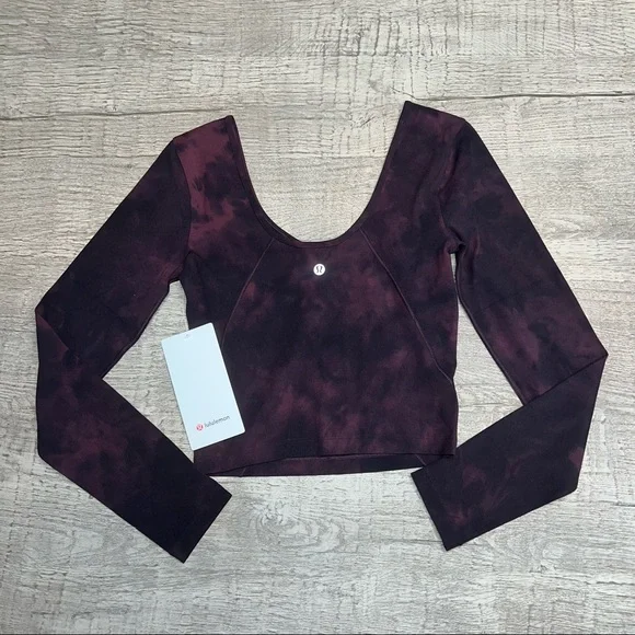 lululemon Align Long Sleeve Shirt DIDC size 6 Diamond dye cassis black - Picture 3 of 8